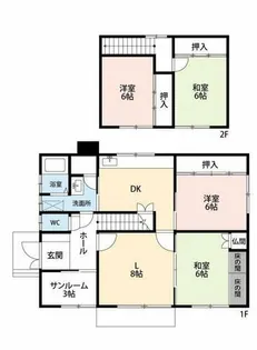 北海道美唄市光珠内町上中の沢【一戸建】の間取り