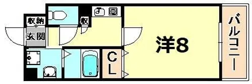 アミーグランコート三宮【4階】の間取り