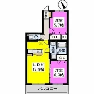 ポルタ フォルトゥーナ【4階】の間取り