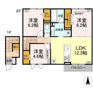 カーサ カンナ【2階】の間取り