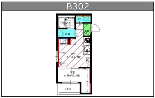 fleuve B【302号室】の間取り