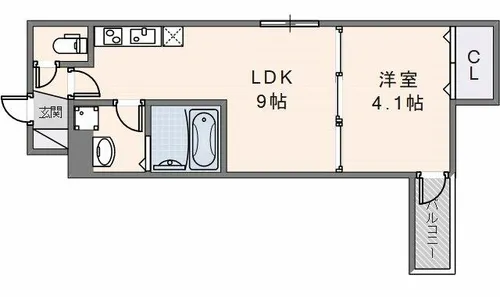 D porta urban life【302号室】の間取り
