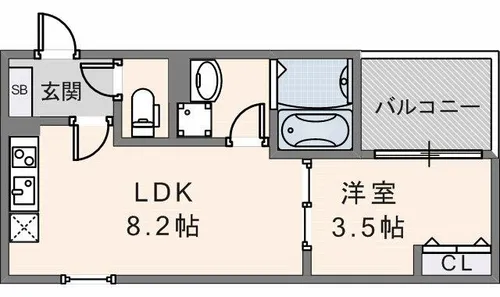 D porta urban life【203号室】の間取り