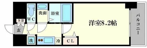 アドバンス大阪ソルテ【9階】の間取り