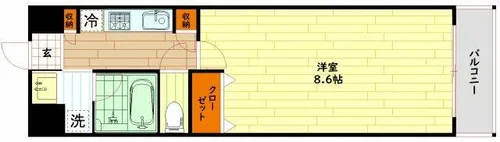 大阪府大阪市東成区大今里西2丁目【マンション】の間取り