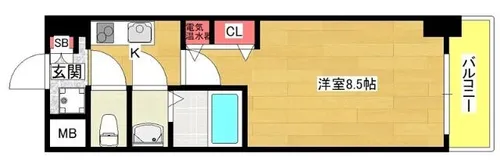 ララプレイスOSAKA DOMECITYフトゥーロ【9号室】の間取り