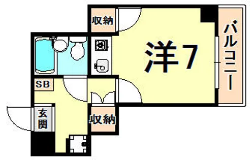 フロントリバー東難波【6階】の間取り