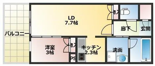 アーバンパーク淡路【1階】の間取り
