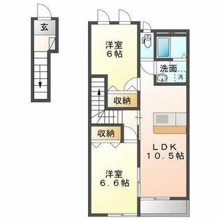 ラブリーわん【2階】の間取り