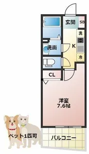 ルクレ阿波座レジデンス【6階】の間取り