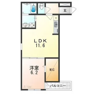大阪府泉大津市二田町1丁目【アパート】の間取り