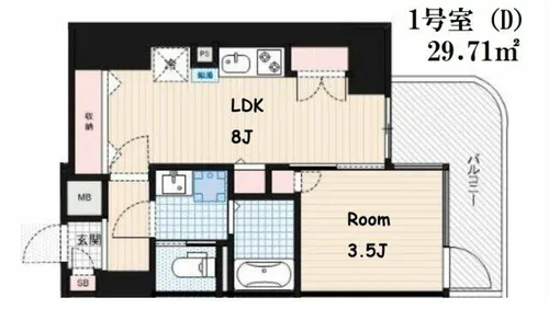 ALZA北浜【5階】の間取り