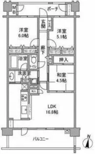 コスモ垂水旭が丘グリーンステージ【404号室】の間取り