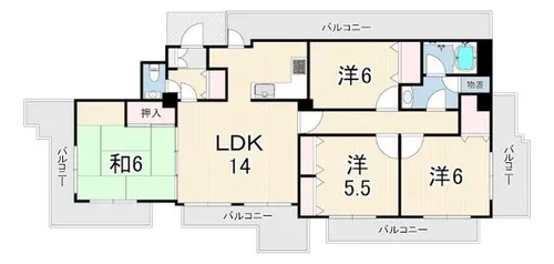 ロイヤルメゾン甲陽園2【3階】の間取り