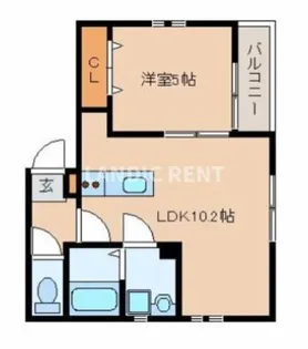 リテラ博多小町【3階】の間取り