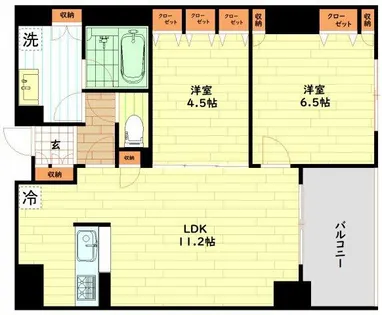 アーデンタワー福島ウエスト【7階】の間取り
