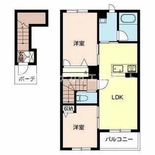 加西市北条町(カーサグラス シュデステ B)【2階】の間取り
