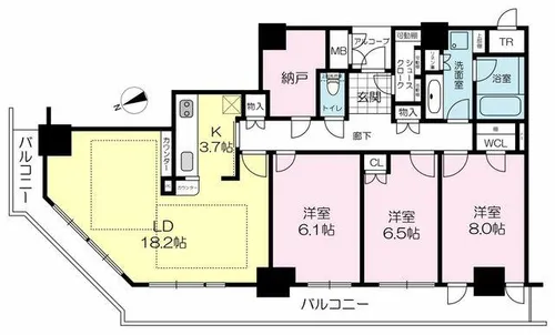 ザ・宝塚タワー【602号室】の間取り