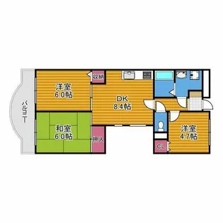 シャルマンフジ富田林【4階】の間取り
