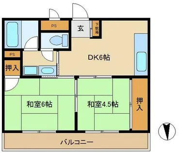 エメラルド西難波【2階】の間取り