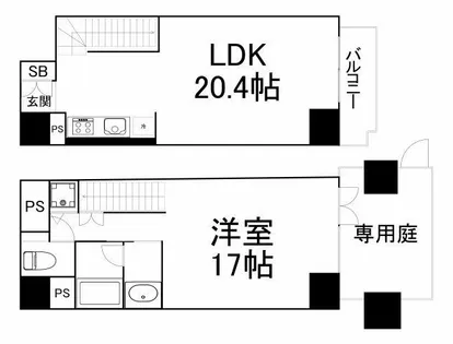 クリスタルブライト天満橋リバーサイド【1階】の間取り