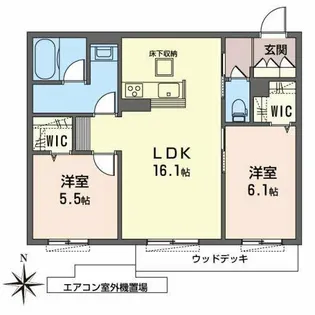 シャーメゾン ディア ガーデンズ【1階】の間取り