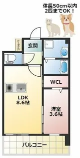 ESTONE HIGASHIOSAKA【2階】の間取り