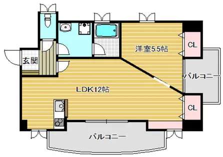 ヴィラ・エンゲルストロイメ【3階】の間取り