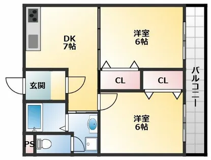 2DKの間取り画像