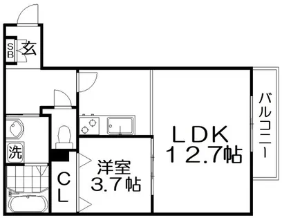 エトワール磐船【4階】の間取り
