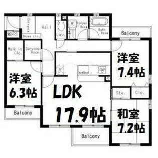 3LDKの間取り画像