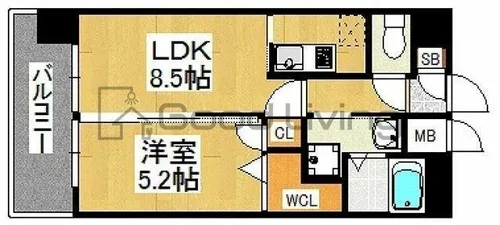 イルマーレ博多【2階】の間取り