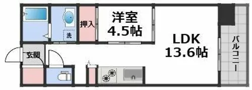 OPUS RESIDENCE SHINSAIBASHI SOUTH【7階】の間取り