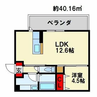 ユーフォリア行橋【206号室】の間取り