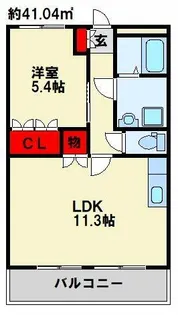 グランティス・B棟【2階】の間取り
