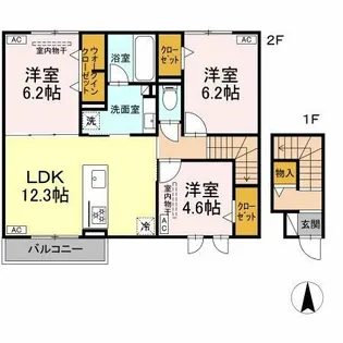 カーサ カンナ【2階】の間取り