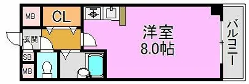 ハイグレース長田【2階】の間取り