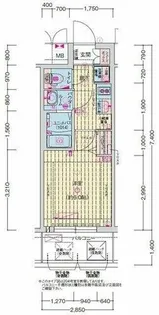 プレサンス新深江ディレット【8階】の間取り