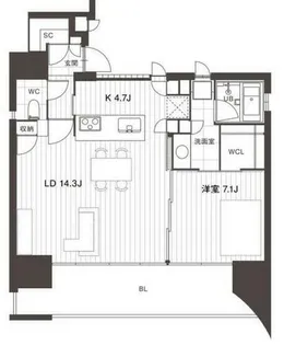 VALTHAUS【7階】の間取り