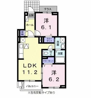 ヌーヴォーノン【1階】の間取り