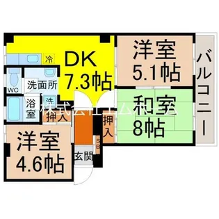 メゾン・トーメー【3E号室】の間取り