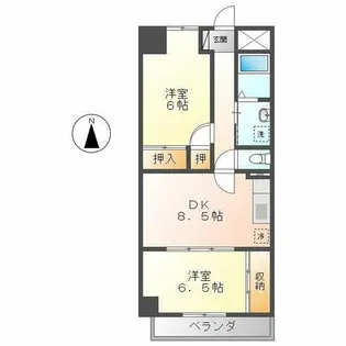 グローバル山王【2階】の間取り