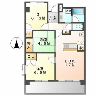 スクエア名古屋港【2階】の間取り