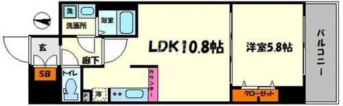 フォーリアライズ本町レクス【2階】の間取り