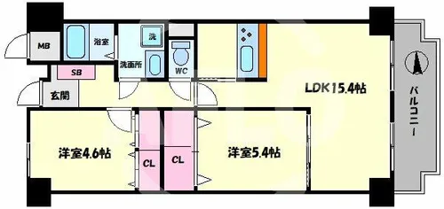 インプルーブ天満橋【7階】の間取り
