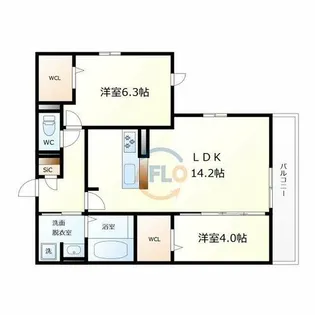 Raccolt阪南町【3階】の間取り