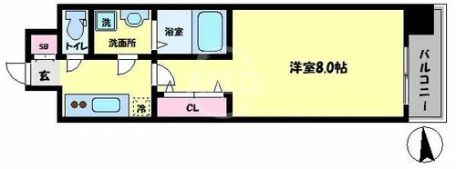 ワールドアイ難波南PORTA【3階】の間取り