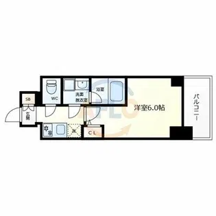 リヴェント難波ウエスト【4階】の間取り