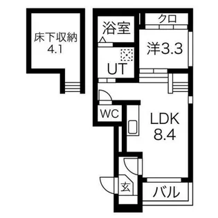 ハーモニーテラス六番町【1階】の間取り