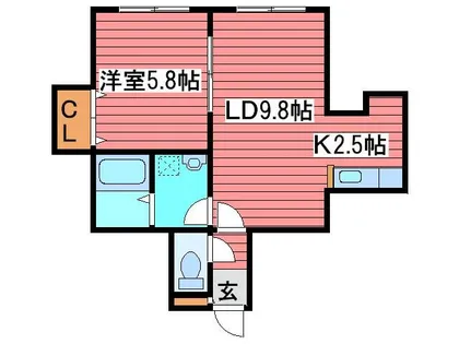 アメニティヒル【102号室】の間取り